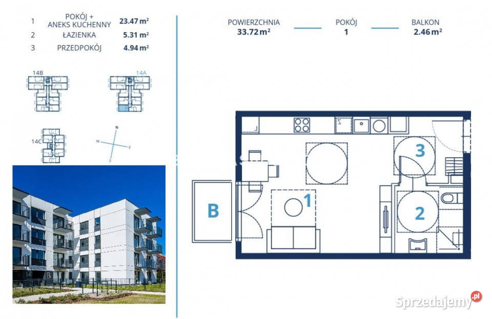 sprzedaży mieszkania 3372m2 1 pokój Kraków 33.72m2