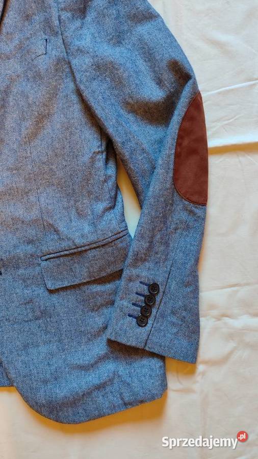 Błękitna męska marynarka HM r S Gdańsk