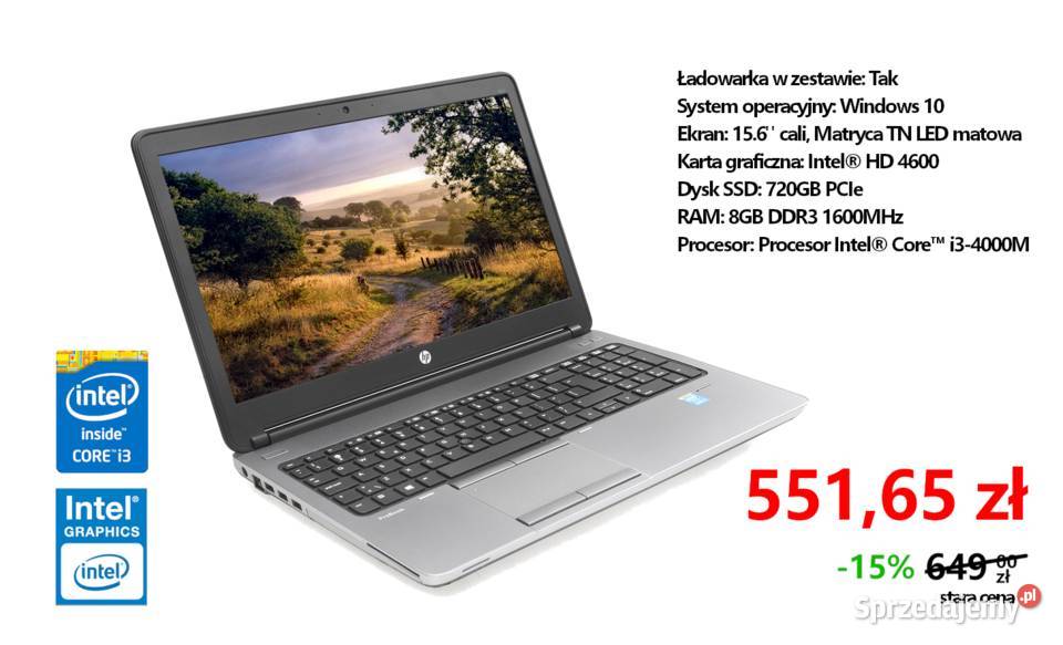 Laptop HP ProokBook 650 G1 156 TN LED 8GB RAM Jelenia Góra