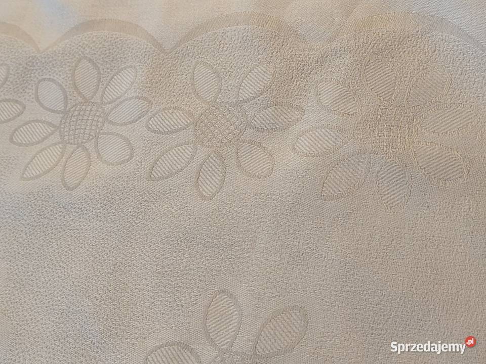 Obrus biały bawełna PRL Legnica