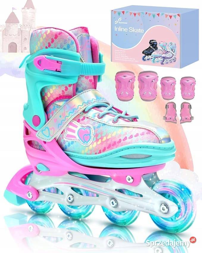 Świecące Rolki Rekreacyjne Regulowany Rozmiar r