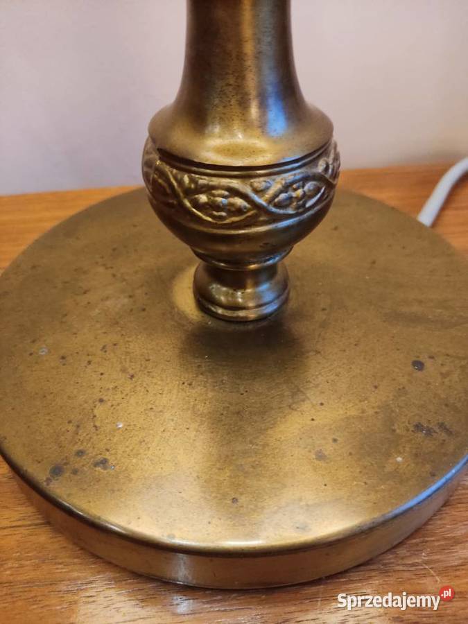 Lampa stara stołowa z abażurem Głuchołazy