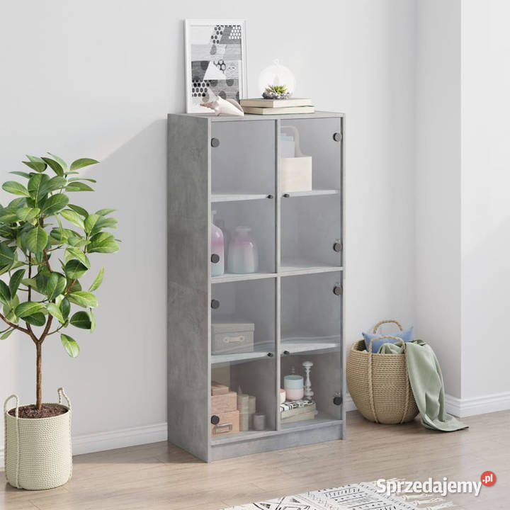 Szafka z drzwiczkami szarość betonu 68x37x142 Warszawa