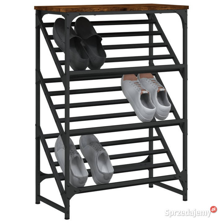 Stojak na buty przydymiony dąb 60x30x85 WM833425 Warszawa