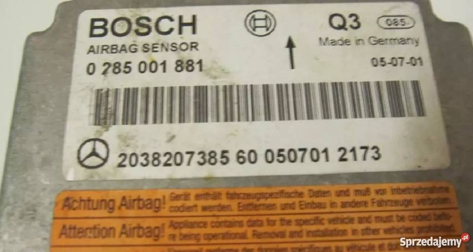 SENSOR PODUSZEK AIRBAG MERCEDES C KL W203 28 USA Nowy Tomyśl