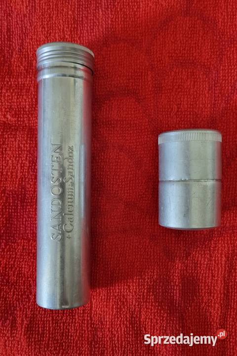 Zabytkowa blaszana fiolka wapnie musującym Warszawa