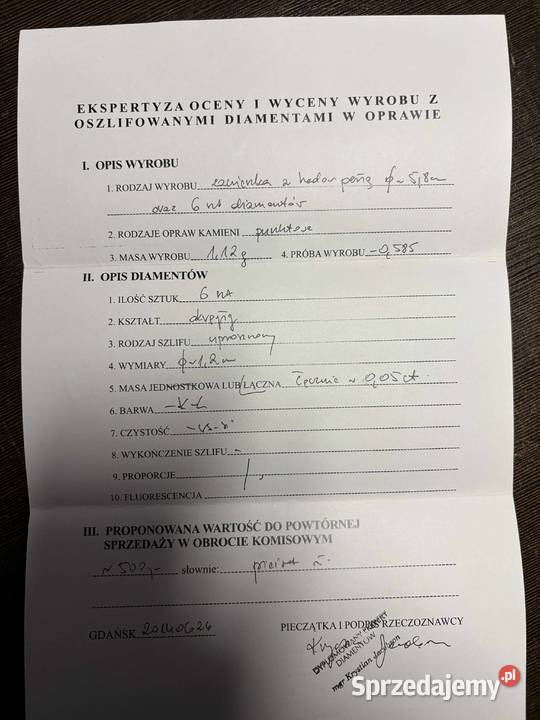 Złota zawieszka pr 583 112g z perłą Wisiorki warmińsko-mazurskie Elbląg