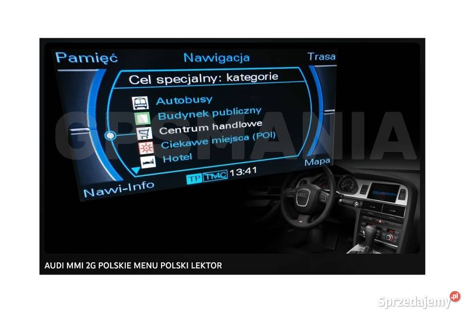 Polskie menu nawigacji Audi MMI 2G A4 A5 A6 A8 Łódź
