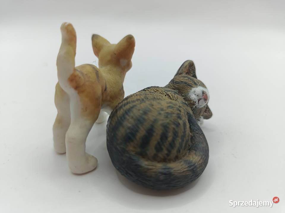 Dwa mini malutkie milusie kotki figurka bibelot lubelskie Zamość
