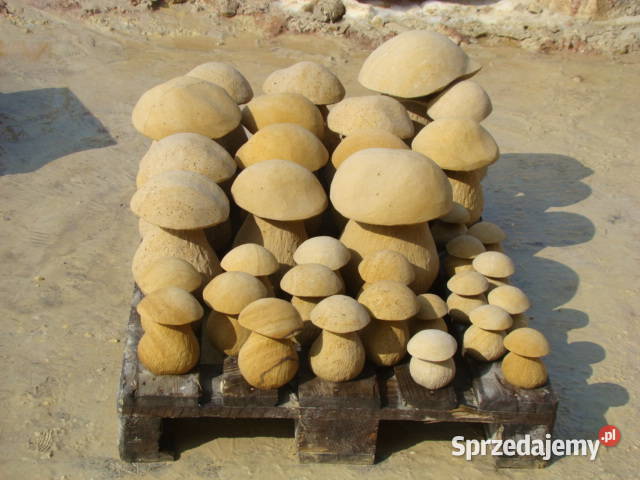 Rzeźby grzybów z piaskowca kamień naturalny Kamienna Góra