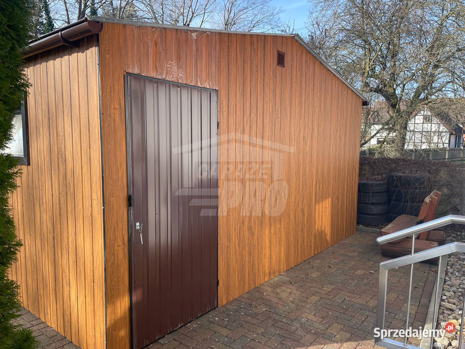 Garaż blaszany 55x6 2x Brama drzwi 2x okno rynny wielkopolskie Nowy Tomyśl