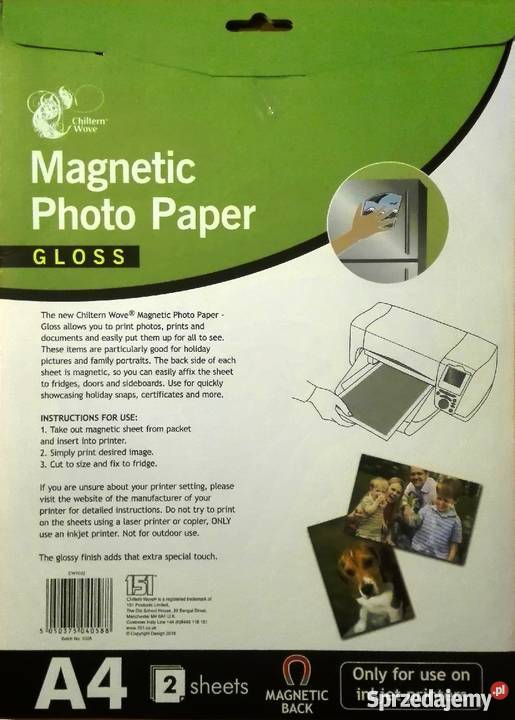 Papier magnetyczny fotograficzny magnes 2 x A4 atramentowa Komputery i Akcesoria Mogilany