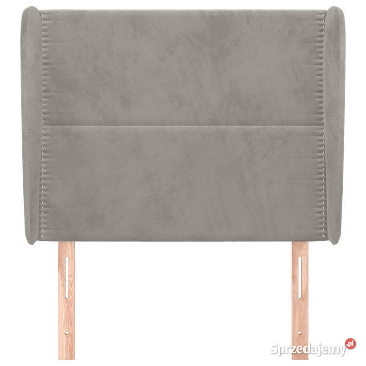 Zagłówek uszak jasnoszary 93x23x118128 aksamit Warszawa