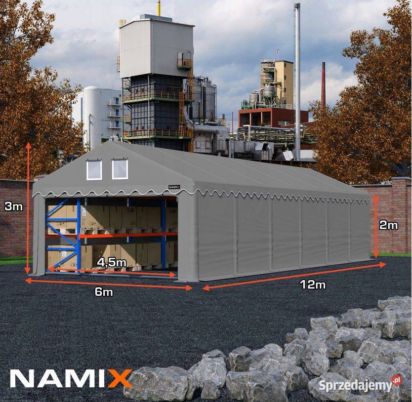 Namiot GRAND 6x12m HALA PRZEMYSŁOWA magazynowy Jabłonna sprzedam