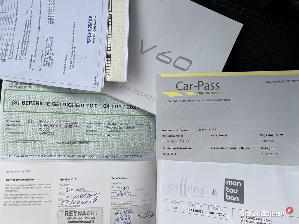 Volvo V60 20 Diesel 150 2016 r Bezwypadkowy Rok produkcji 2016 Płock