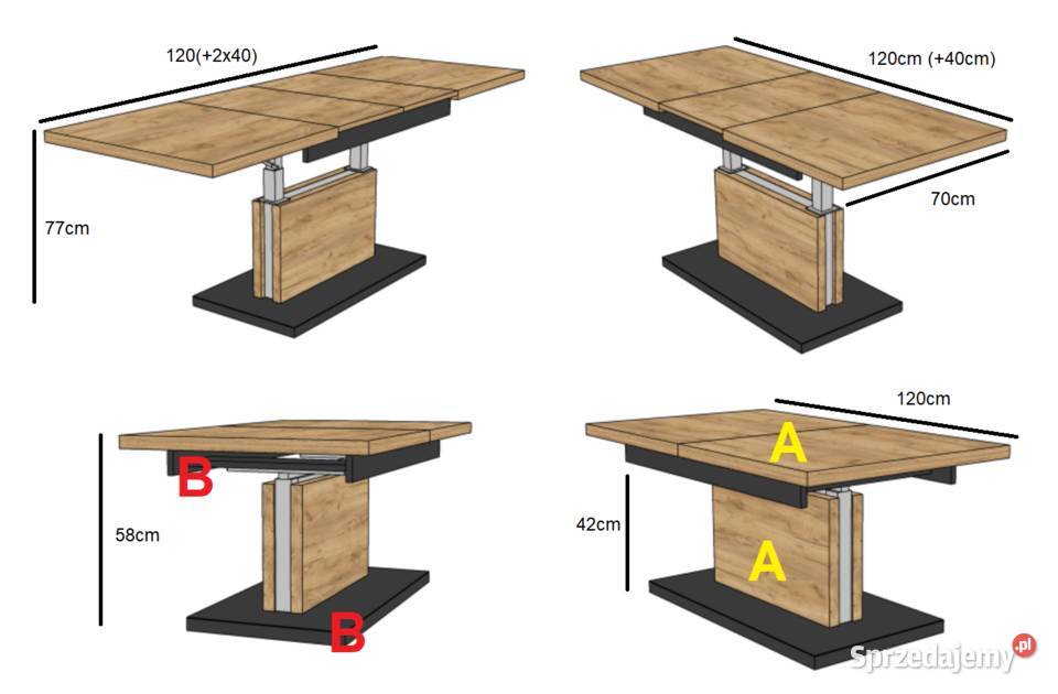 Ława L58 Dąb Sonoma Biały Ławostół Rozkładany Gdańsk