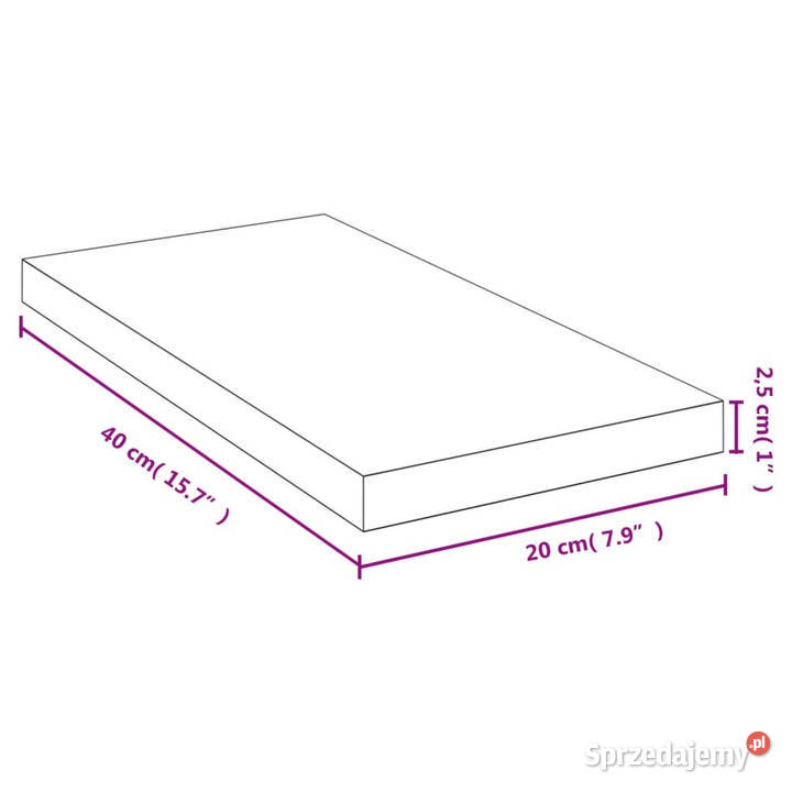 Półka ścienna 40x20x25 bambusowa WM352728