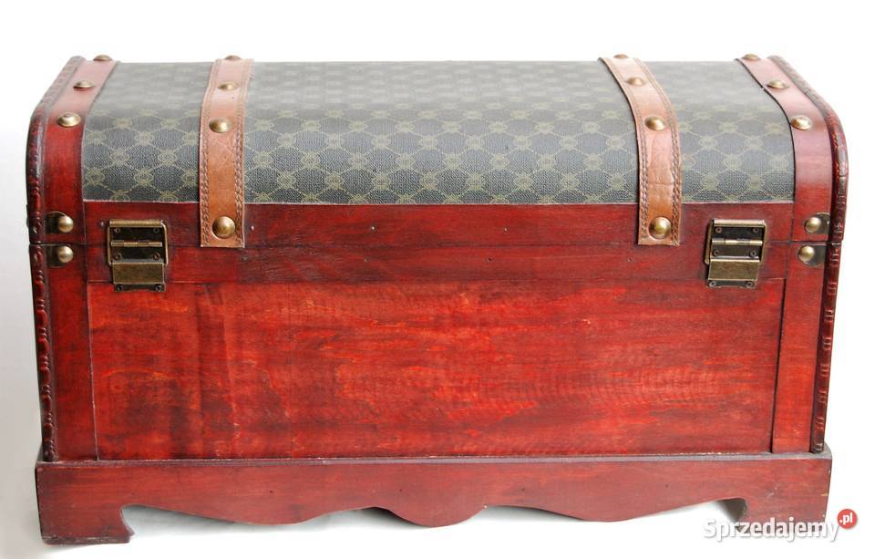 Duży kufer skrzynia drewniana vintage kolonialny lubelskie