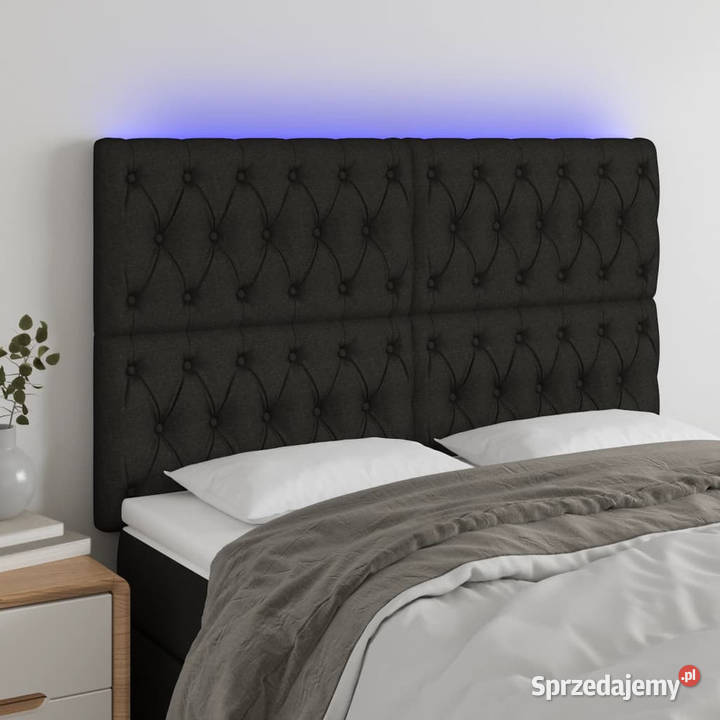 Zagłówek do łóżka z LED czarny 144x7x118128 Warszawa