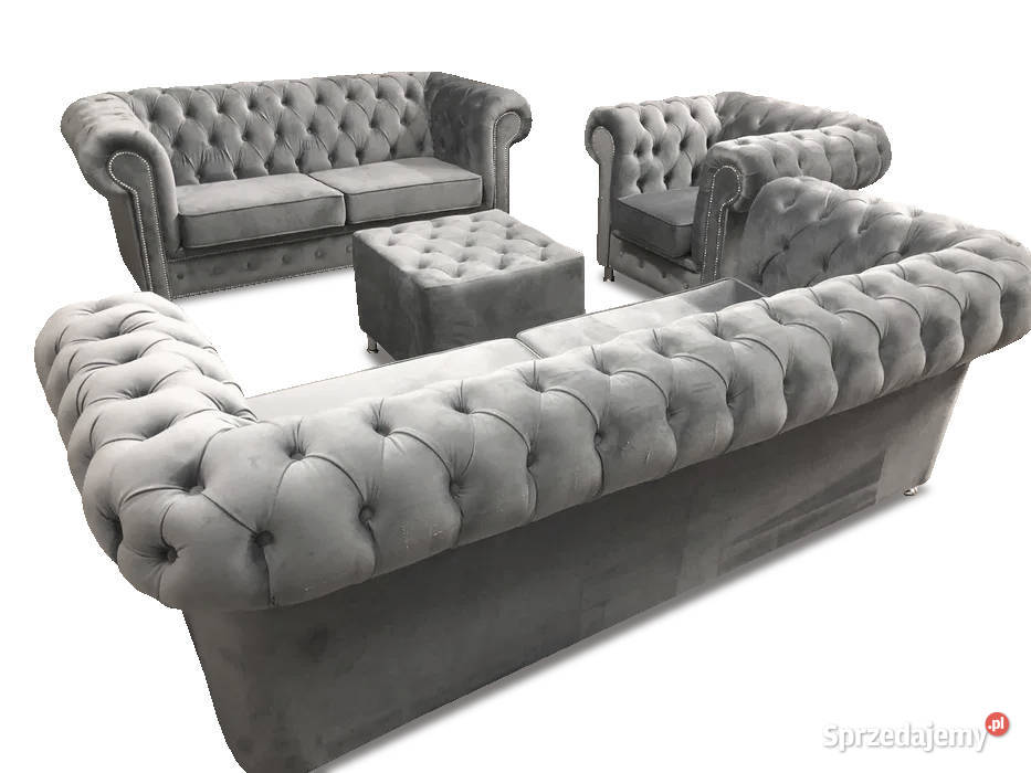 Zestaw komplet wypoczynkowy kanapa fotel 3+2+1 welur sofy