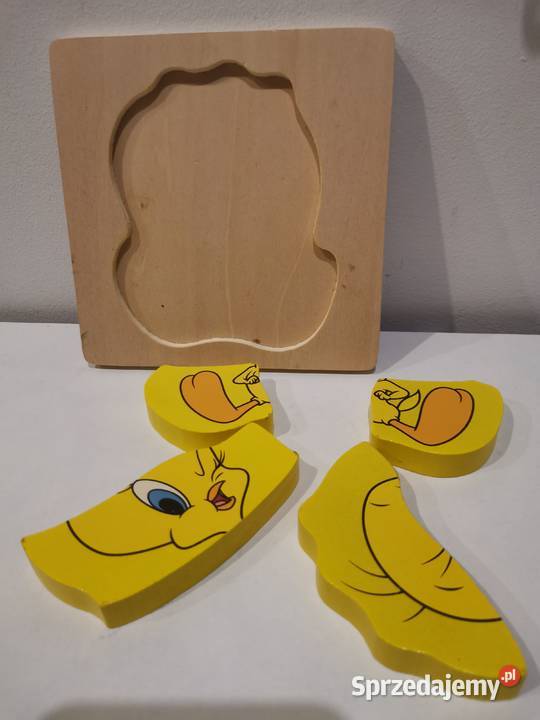 Pierwsze puzzle drewniane Tweety 4 elementy Poznań