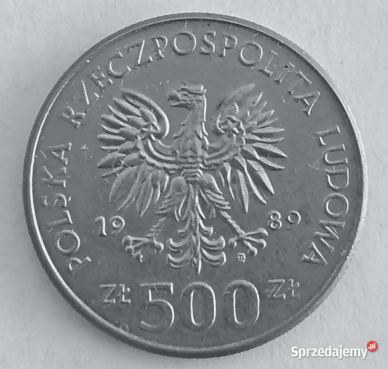 500 Złotych 1989 Władysław II Jagiełło Moneta śląskie Bielsko-Biała