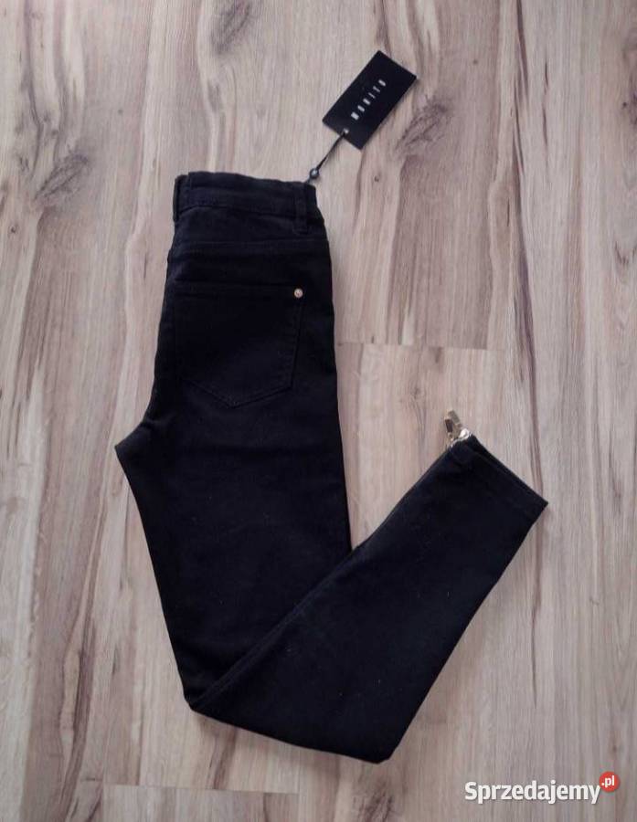 Mohito czarne jeansy skinny złote suwaki nowe z Puławy