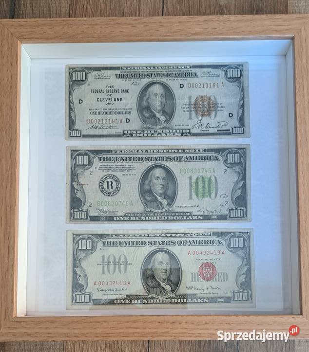 100 dolarów usa w ramce