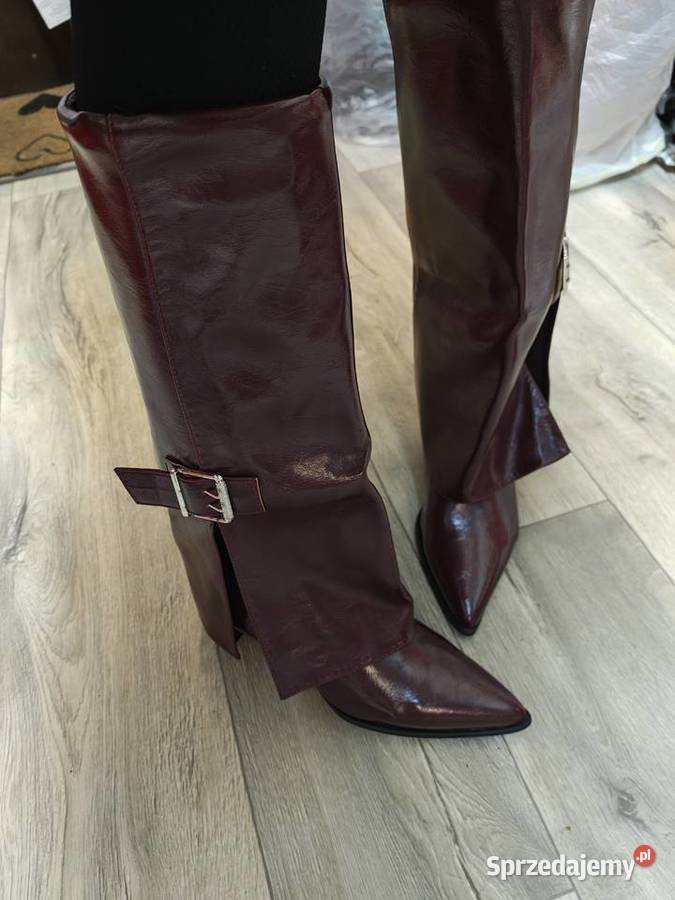 42 Bordowe niskie Kozaki wieczorowe Nowe małopolskie Kraków