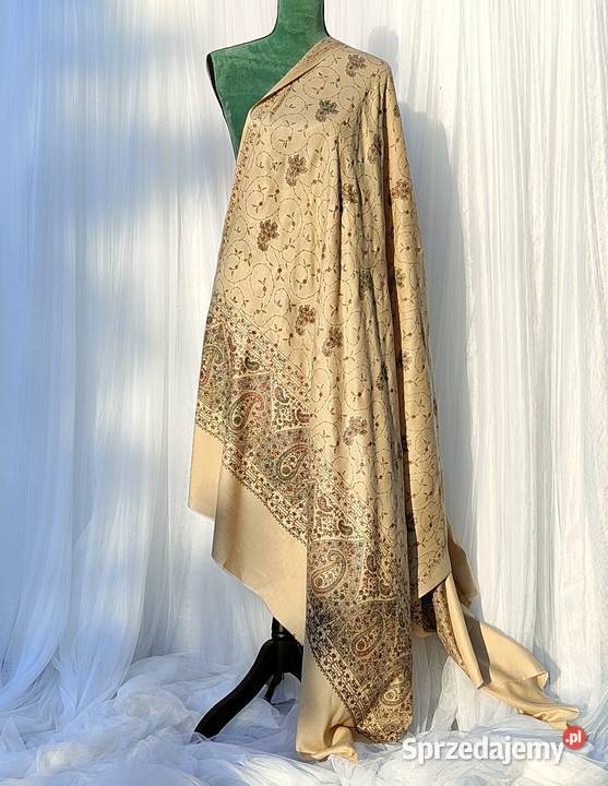 Duży szal orientalny Indie haftowany haft Szczecin