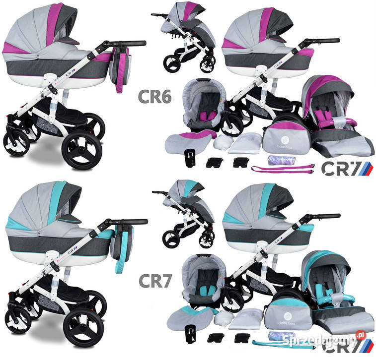 Wózek Dziecięcy wózki CR7 babe Boss 3w1 niebieski wielkopolskie