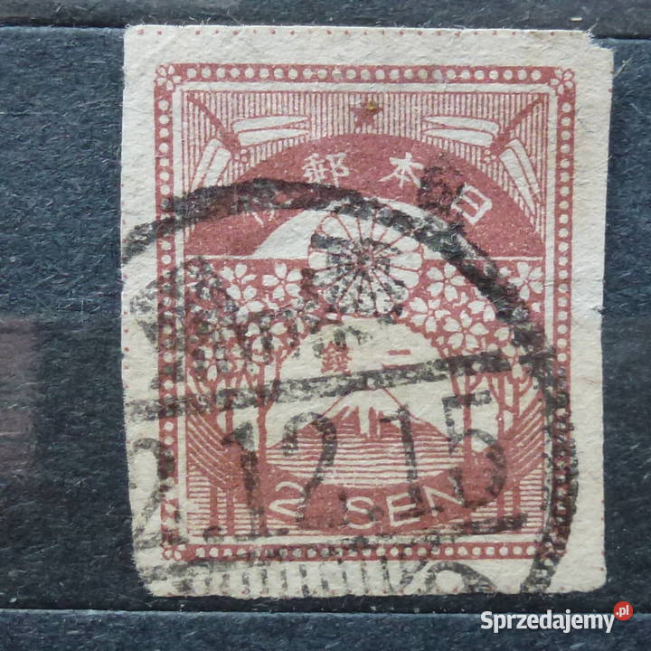 Japonia znaczek cięty z 1923 r kasowany Sg162 Warszawa