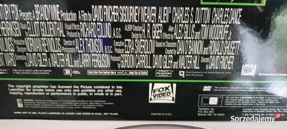 Laserdisc Alien3 NTSC Sędziszów sprzedam