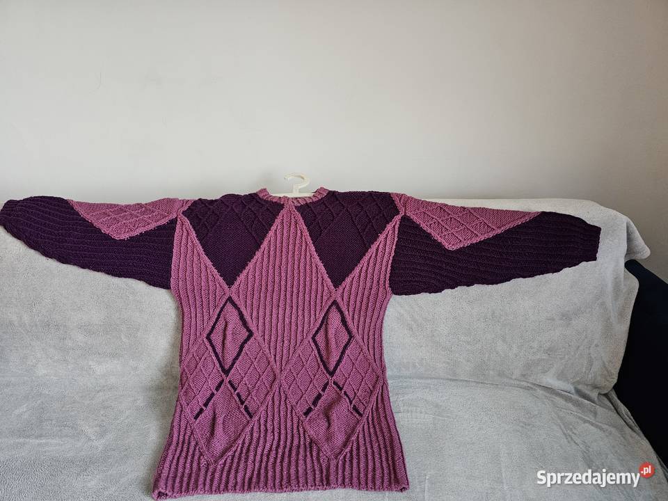 Sweter damski owersize r L do XXL Robota ręczna Oświęcim