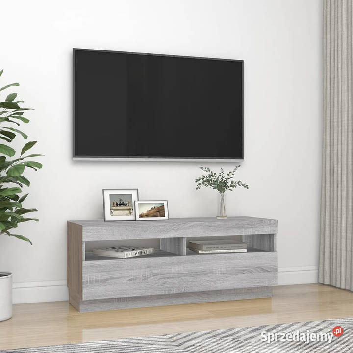 Szafka pod TV z oświetleniem LED szary dąb Warszawa