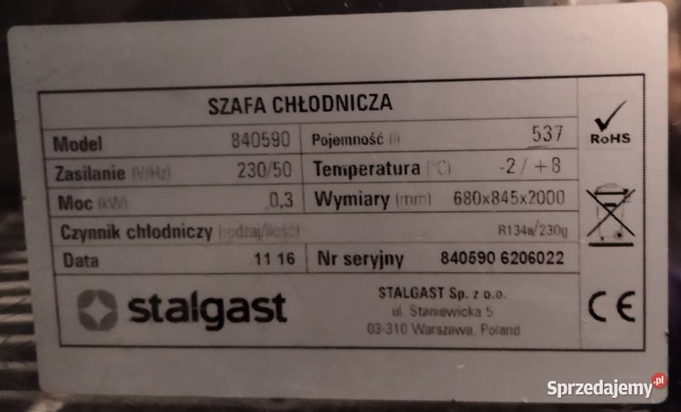 Szafa chłodnicza 65221