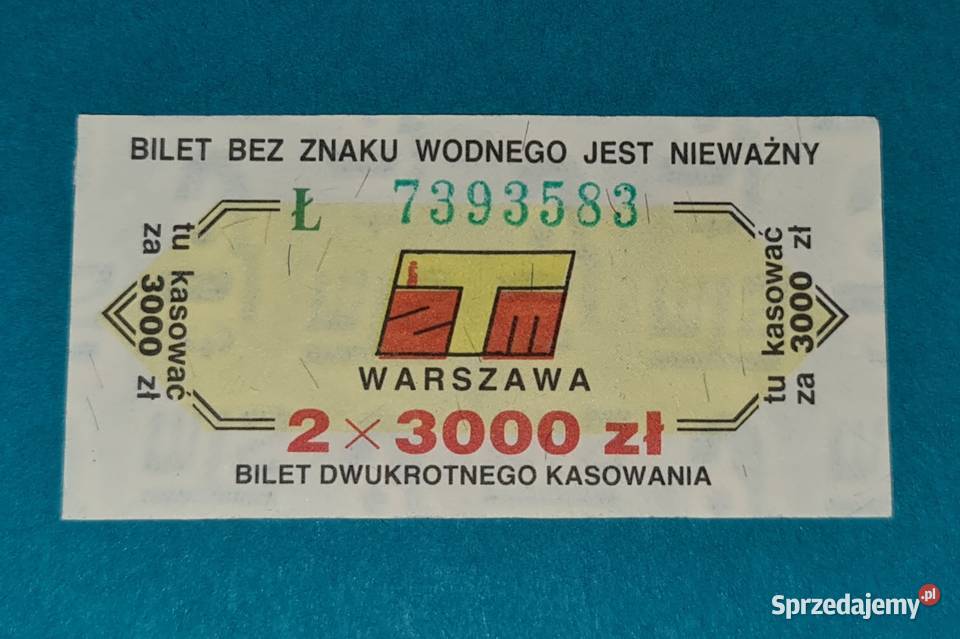 Bilety ZTM Wwa 2x3000 2 Starocia mazowieckie Warszawa