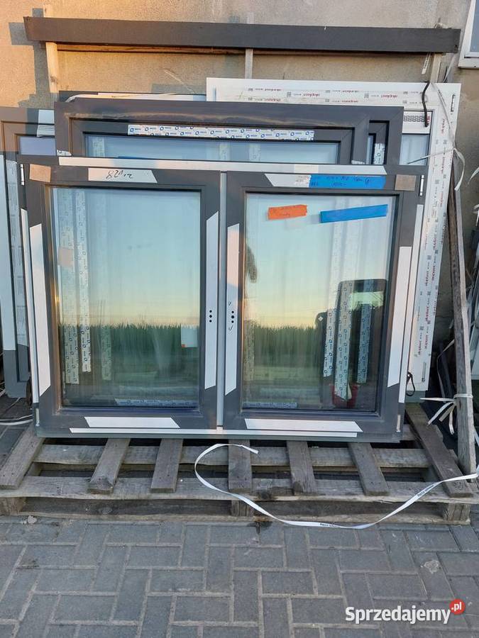 Nowe okno grafit antracyt 167x120 3 szyby OUTLET opolskie Biała