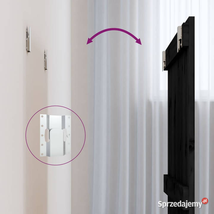 Wezgłowie łóżka czarne 825x3x90 lite drewno mazowieckie Warszawa