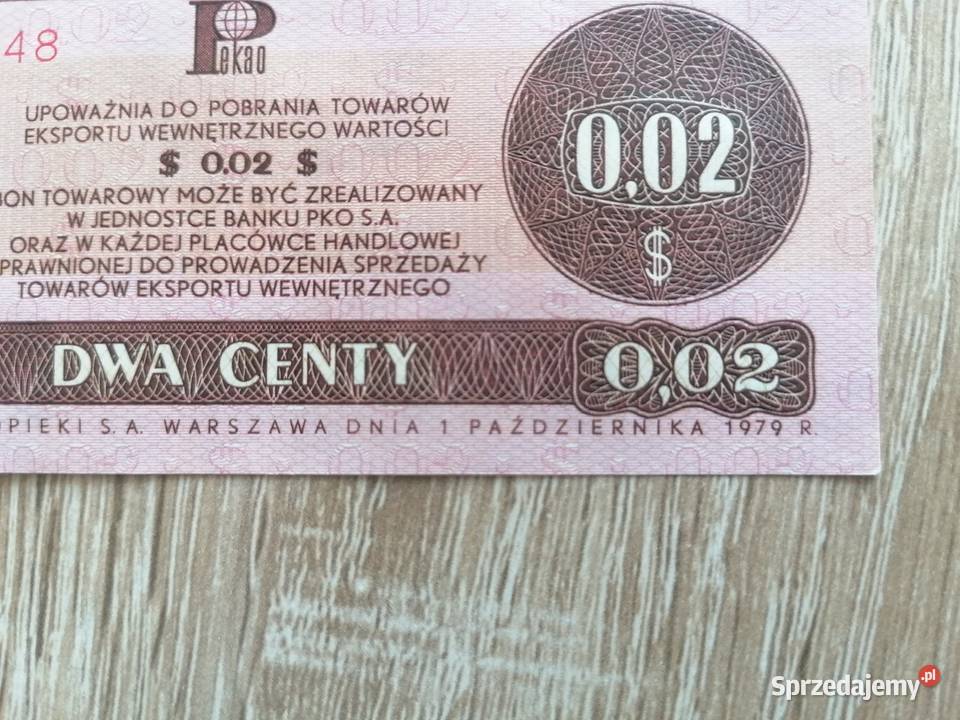 Bon Towarowy PRL 1979