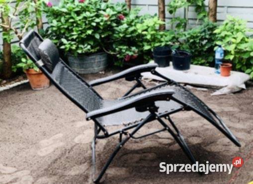 leżak ogrodowyplażowy z możliwością rozkładania czarny wielkopolskie Poznań