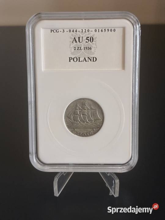 Moneta 2 złote 1936 Zaglowiec PCG AU 50 Puławy