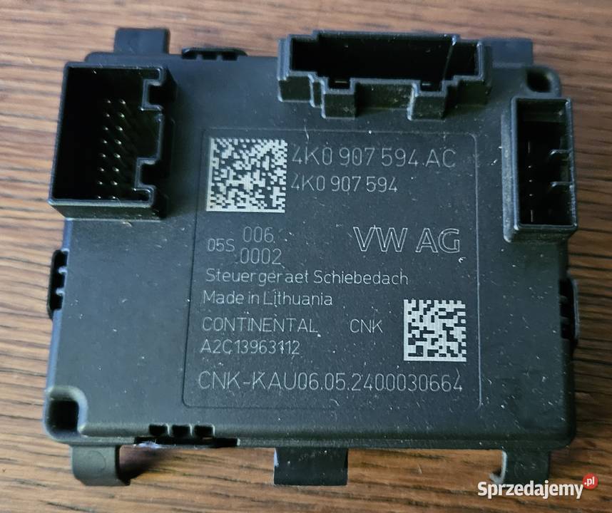 Sterownik Szyberdachu Volkswagen 4K0 907 594 AC Grodków sprzedam