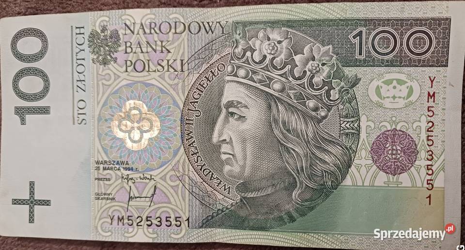 100 Władysław II Jagiełło Seria YM 1994 r Konin
