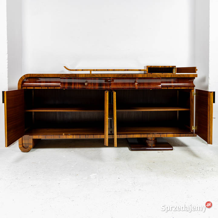 Bufet art deco długa komoda politura orzech Meble Swarzędz