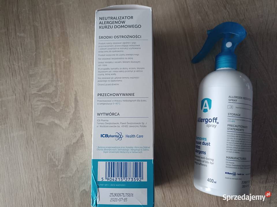 Allergoff Spray przeciw alergenom roztoczy kurzu pomorskie Kwidzyn