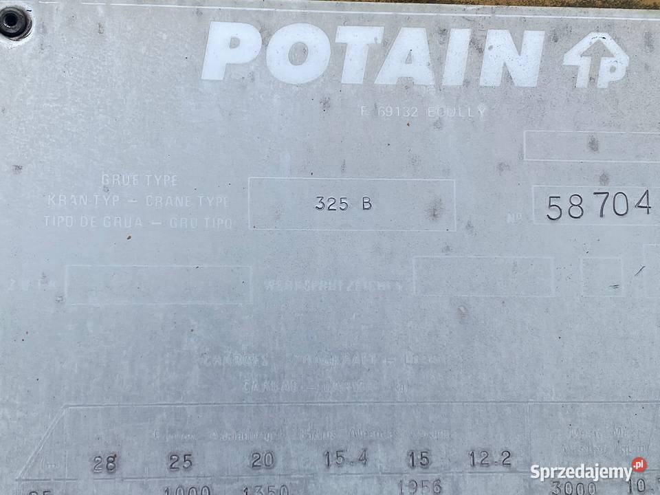 Dźwig żuraw podnośnik POTAIN lubelskie Gromada