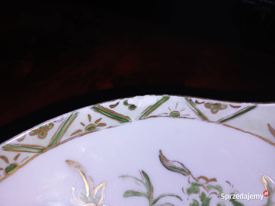 porcelana stara ręcznie malowana patera Porcelana i szkło Piastów
