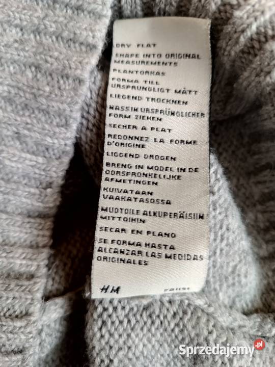 Golf szary ciepły Bez wzoru