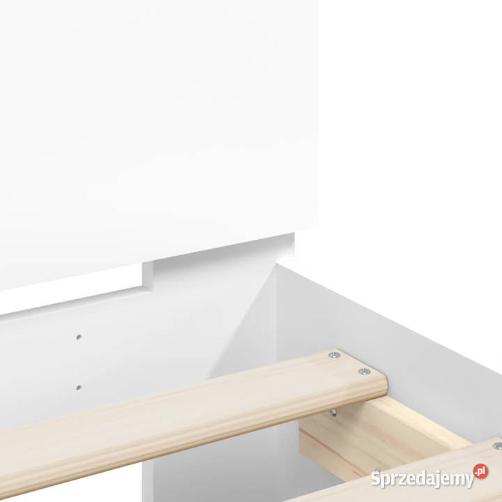 Rama łóżka z wezgłowiem i LED biała 140x200